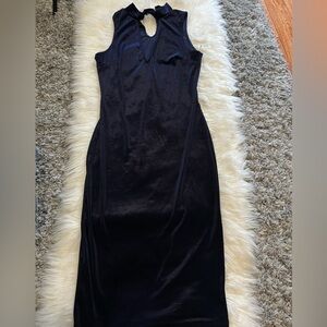 Dark blue velvet dress